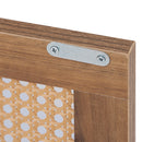 bedside cupboard,Bedside table, drawer cabinet, single door side cabinet, rattan cabinet door, yellow - Atlantic Fine Furniture Inc