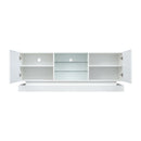 TV Cabinet Wholesale, White TV Stand with Lights, Modern LED TV Cabinet with Storage Drawers, Living Room Entertainment Center Media Console Table - Atlantic Fine Furniture Inc