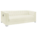 Chaviano - Upholstered Track Arm Sofa - Pearl White - Atlantic Fine Furniture Inc