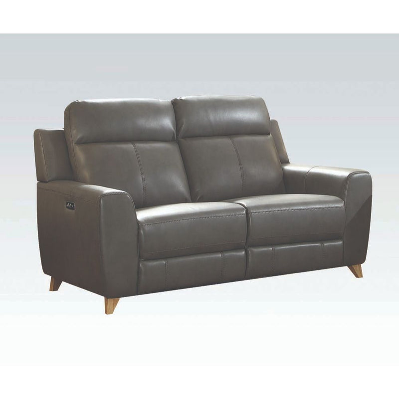 Cayden - Loveseat - Gray Leather-Aire Match