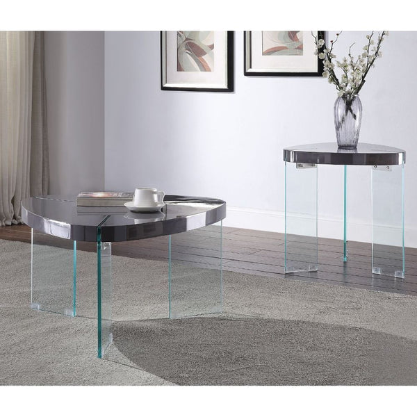 KD, Triangular Tripod Coffee Table • NO Storage.