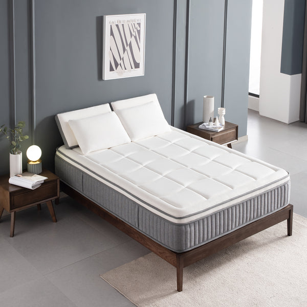 Twin Mattress12 Inch Euro Top Hybrid Mattress, Gel Memory Foam with Pocket Spring Mattress in a Box for Cool Sleep and Balance Support, Medium Feel Mattress, CertiPUR-US Certified - Atlantic Fine Furniture Inc