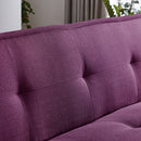 Modern Fabric Futon Sofa Bed , Convertible Folding Futon Sofa Bed Sleeper for Home Living Room .（Purple） - Atlantic Fine Furniture Inc