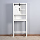 Over-the-Toilet Storage Cabinet, Space-Saving Bathroom Cabinet, with Adjustable Shelves and A Barn Door 27.16 x 9.06 x 67 inch - Atlantic Fine Furniture Inc