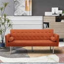 Square arm sleeper sofa Orange Velvet ***Not available for sale on Walmart*** - Atlantic Fine Furniture Inc