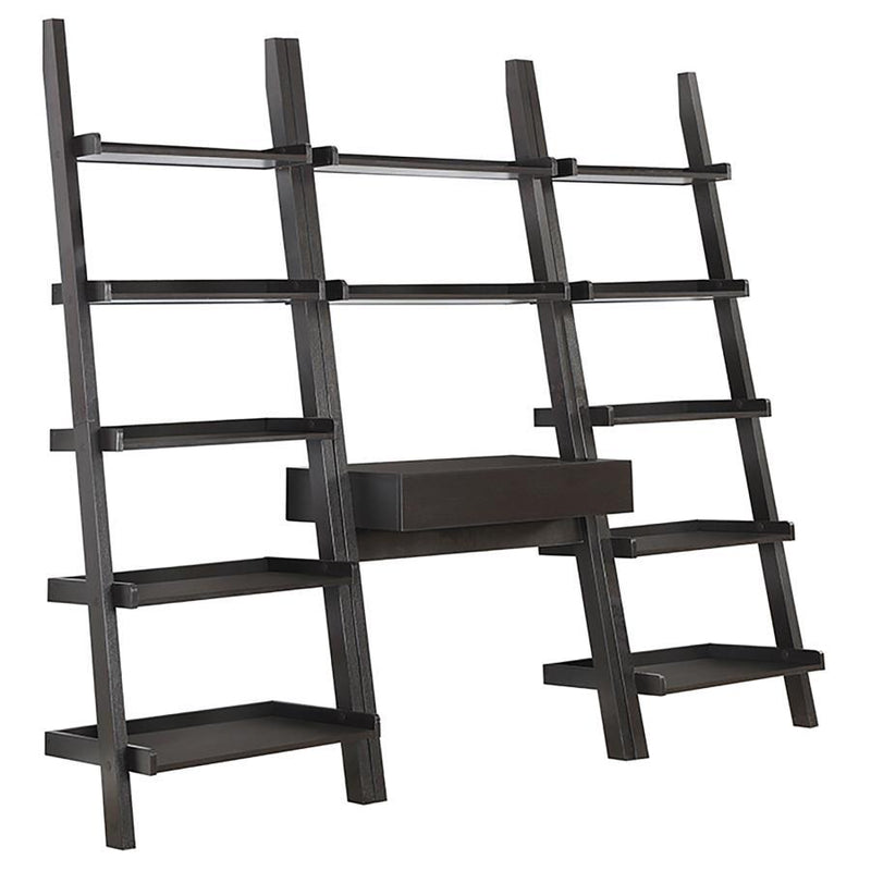 Colella - 3 Piece 1-Drawer Ladder Desk Set - Cappuccino