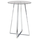 Zanella - Round Glass Top Bistro Bar Table - Chrome - Atlantic Fine Furniture Inc