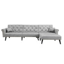 Convertible Sofa bed sleeper Light grey velvet（W223S00002、W223S00456、W223S00708） - Atlantic Fine Furniture Inc