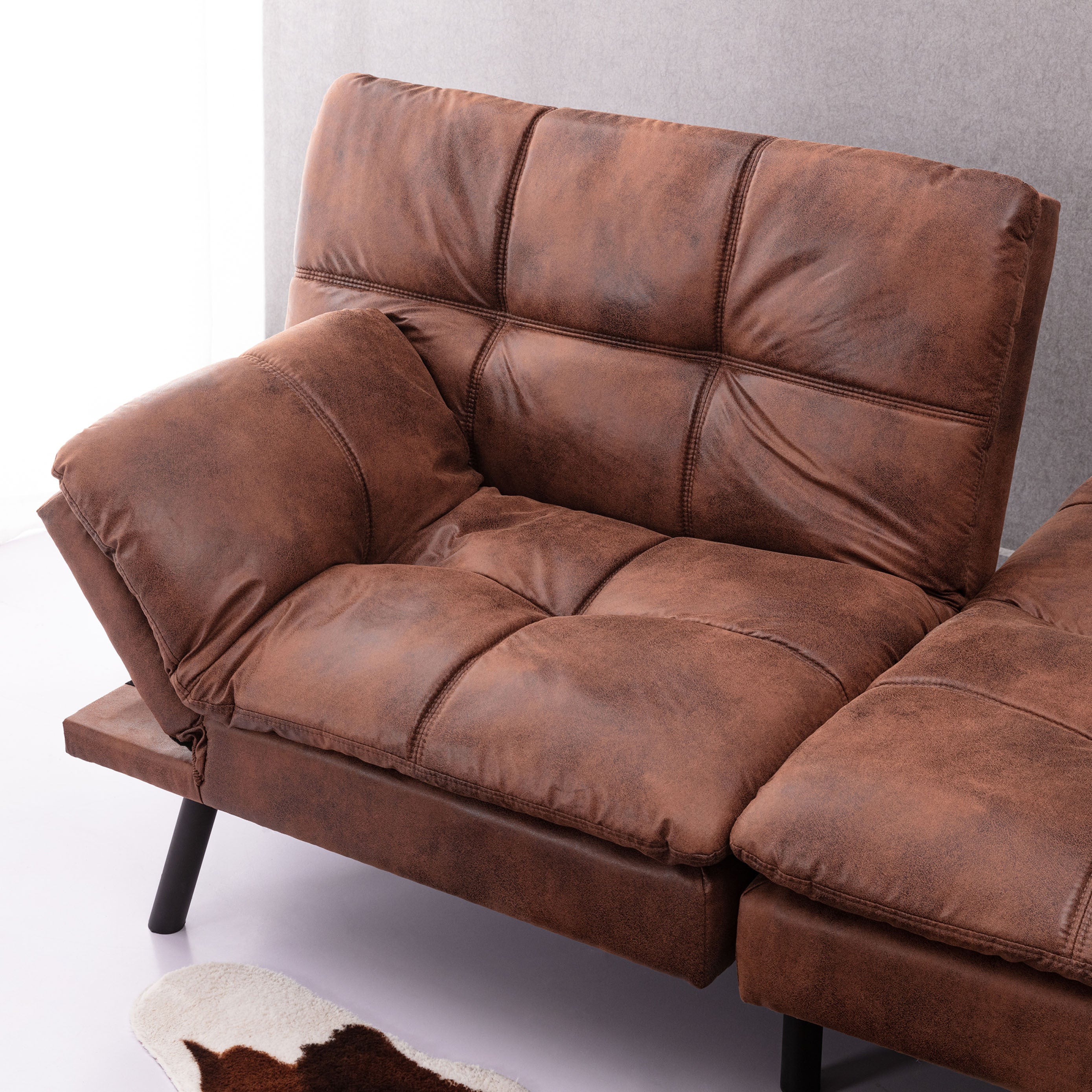 Convertible Memory Foam Futon Couch Bed, Modern Folding Sleeper Sofa-SF267PUCH - Atlantic Fine Furniture Inc