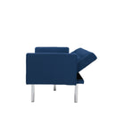 Square arm sleeper sofa Navy Blue  Velvet ***Not available for sale on Walmart*** - Atlantic Fine Furniture Inc