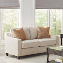 Christine - Upholstered Sloped Arm Loveseat - Beige - Atlantic Fine Furniture Inc