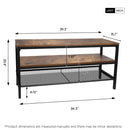 Wooden TV cabinet console, TV media cabinet/three-tier industrial storage cabinet with lockers - Atlantic Fine Furniture Inc