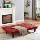 Modern Fabric Futon Sofa Bed , Convertible Folding Futon Sofa Bed Sleeper for Home Living Room .（RED ） - Atlantic Fine Furniture Inc