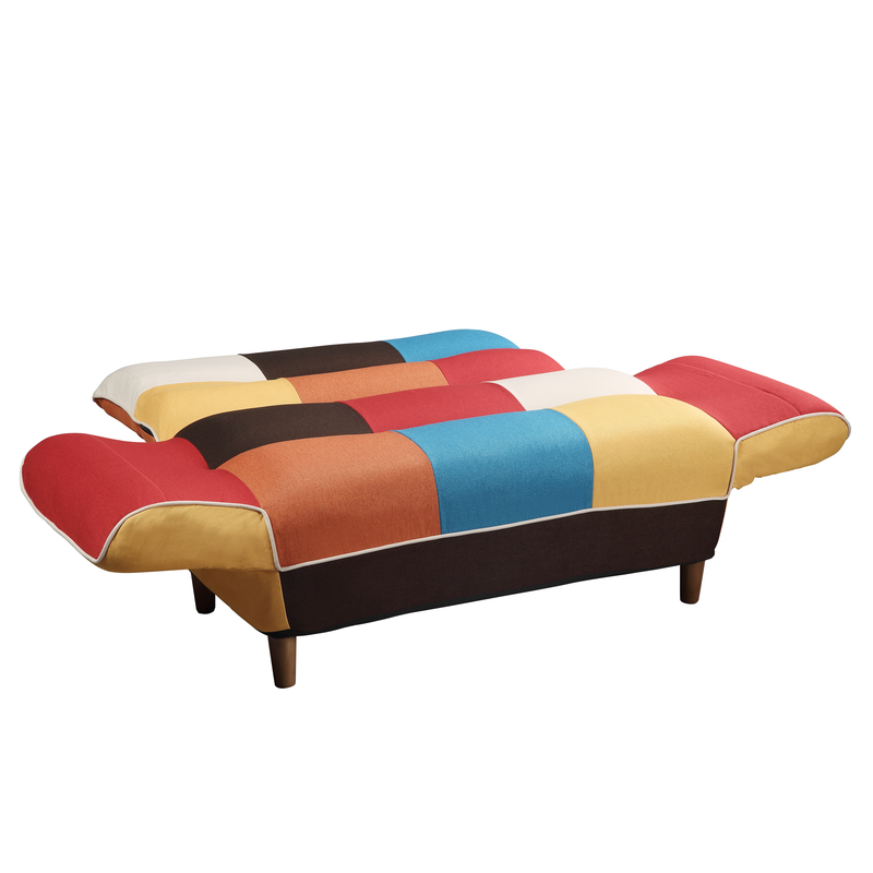 NEW SKU: WF296669ZAA---U_STYLE Small Space Colorful Sleeper Sofa, Solid Wood Legs