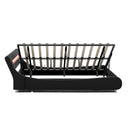 Queen Size Low Profile Upholstered Platform Bed with LED headboard,Black - Atlantic Fine Furniture Inc
