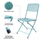 Premium Steel Patio Bistro Set, Folding Outdoor Patio Furniture Sets, 3 Piece Patio Set of Foldable Patio Table and Chairs - Atlantic Fine Furniture Inc