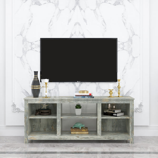 Living room TV stand furniture with 4 storage compartments and 1 shelf cabinet, high-quality particle board - Atlantic Fine Furniture Inc