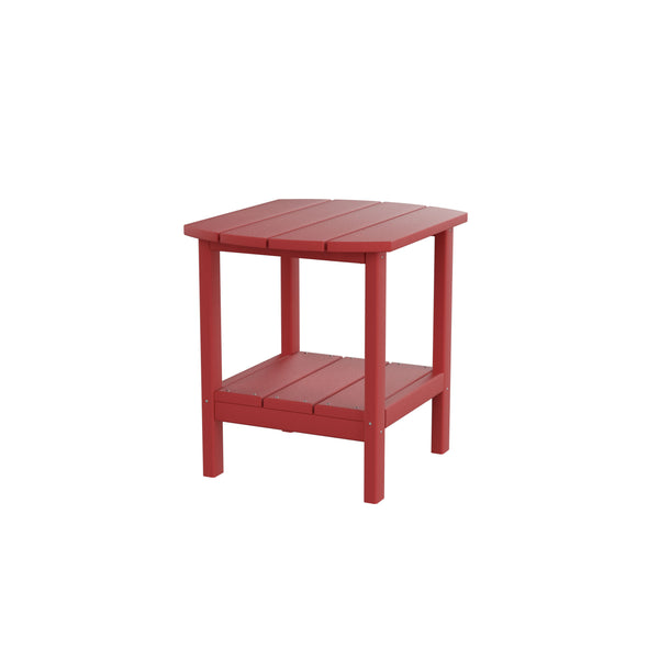 HDPE side table,adirondack table,porch table, patio table for outdoor and pool Red - Atlantic Fine Furniture Inc