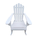 Reclining Wooden  Outdoor Rocking Adirondack chair White - Atlantic Fine Furniture Inc