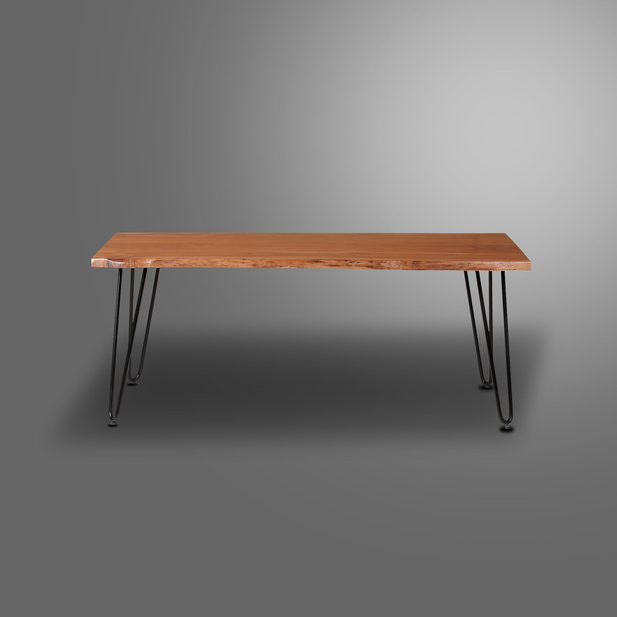 LIVE EDGE COFFEE TABLE  TOP THICK 25MM KD LEG HAIR PIN - Atlantic Fine Furniture Inc