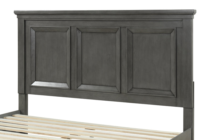 Hamilton King 4 Piece Storage Bedroom Set in Gray made with Engineered Wood - Atlantic Fine Furniture Inc