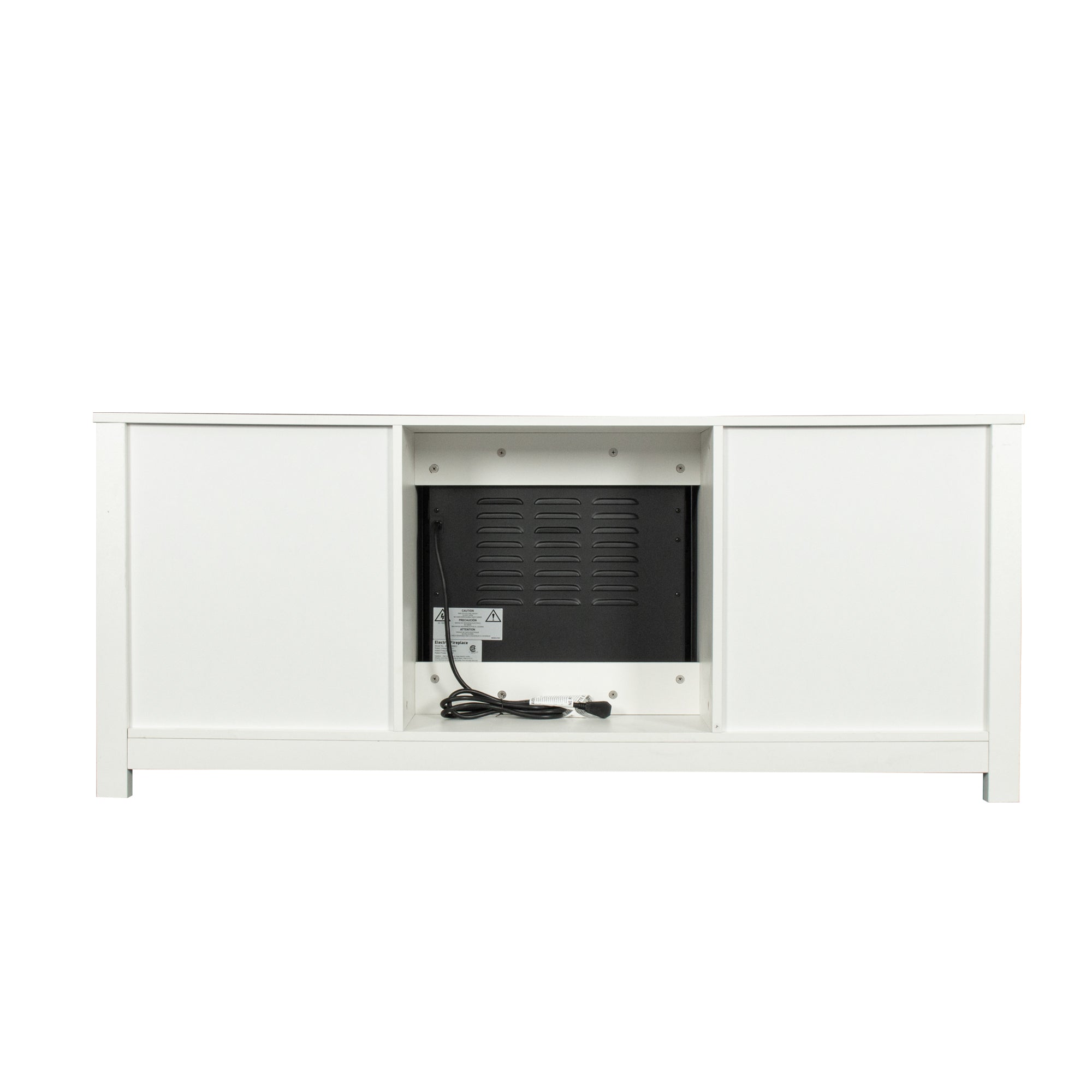 Farmhouse TV Stand, Fireplace TV Stand, Wood Entertainment Center Media Console with Storage,White - Atlantic Fine Furniture Inc