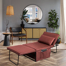 Sofa Bed 4 in 1 Ottoman Sleeper Bed Convertible Chair Bed with Adjustable Back Breathable Sleeper Guest Bed for Small Room, Orange Red - Atlantic Fine Furniture Inc