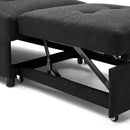 Folding Ottoman Sleeper Sofa Bed, 4 in 1 Function, Work as Ottoman, Chair ,Sofa Bed and Chaise Lounge for Small Space Living, Black (44” x 26” x 33”H) - Atlantic Fine Furniture Inc