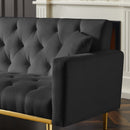 BLACK Convertible Folding Futon Sofa Bed , Sleeper Sofa Couch for Compact Living Space. - Atlantic Fine Furniture Inc