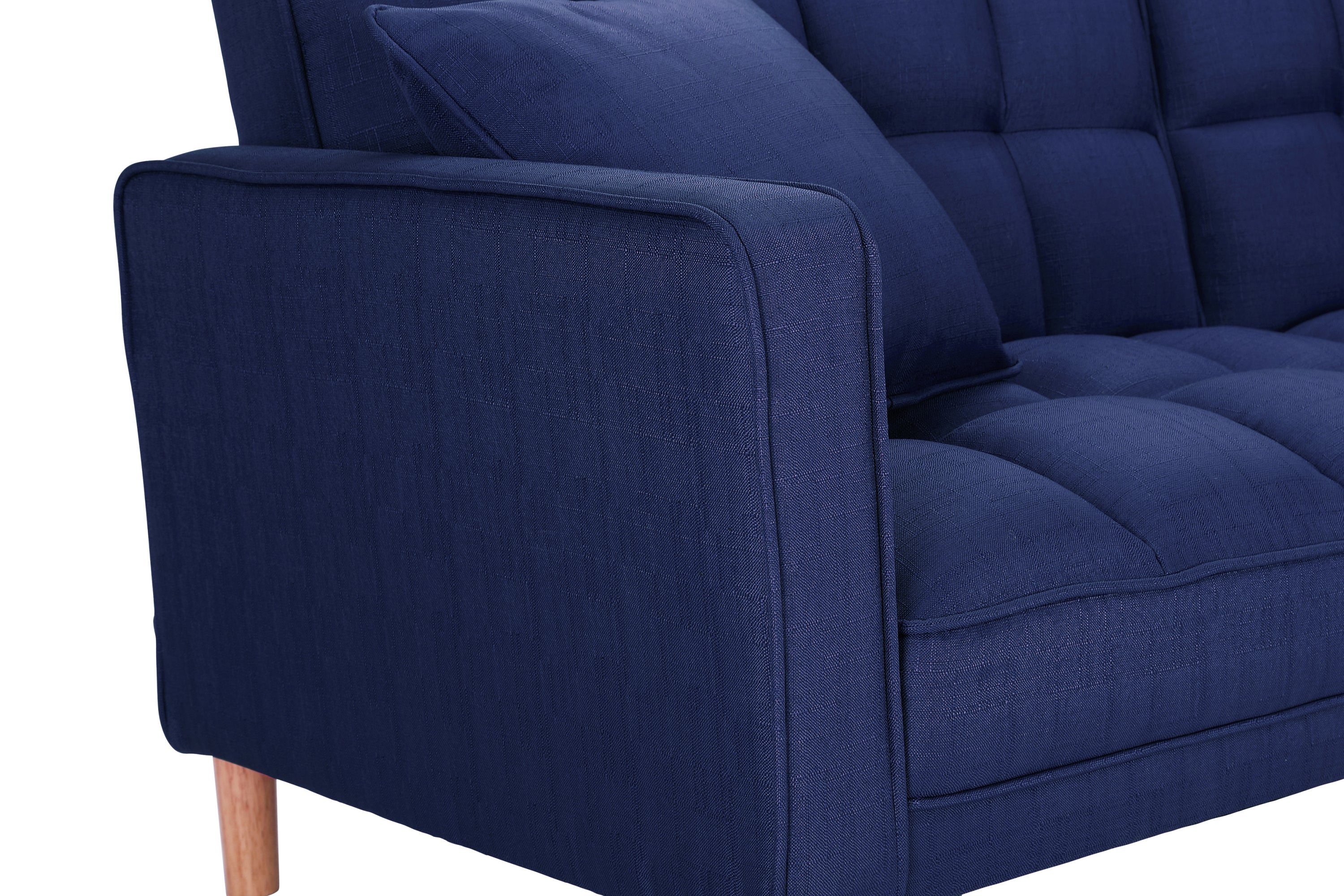 FUTON SLEEPER SOFA WITH 2 PILLOWS NAVY BLUE FABRIC（W223S00030） - Atlantic Fine Furniture Inc