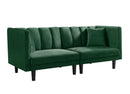 FUTON SOFA SLEEPER GREEN VELVET PLASTIC LEGS(same as W223S01331) - Atlantic Fine Furniture Inc