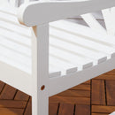 Bradley Outdoor Patio 4-foot Wood Garden Bench in White - Atlantic Fine Furniture Inc