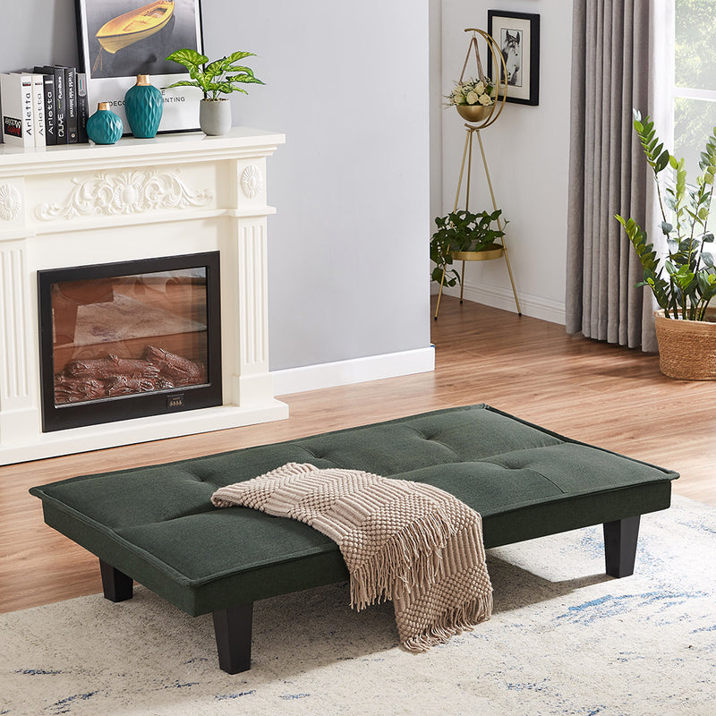 Modern Fabric  Futon Sofa Bed , Convertible Folding Futon Sofa Bed Sleeper for Home Living Room .（Dark Grey ） - Atlantic Fine Furniture Inc