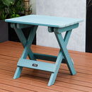 TALE Adirondack Portable Folding Side Table Square All-Weather and Fade-Resistant Plastic Wood Table Perfect for Outdoor Garden, Beach, Camping, Picnics Blue - Atlantic Fine Furniture Inc