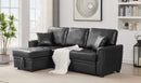 Black PU leather upholstered sleeper sofa combination - Atlantic Fine Furniture Inc