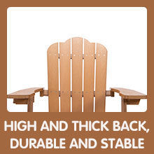 TALE Adirondack Chair Backyard Outdoor Furniture Painted Seating with Cup Holder All-Weather and Fade-Resistant Plastic Wood for Lawn Patio Deck Garden Porch Lawn Furniture Chairs Brown - Atlantic Fine Furniture Inc
