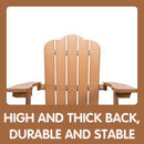 TALE Adirondack Chair Backyard Outdoor Furniture Painted Seating with Cup Holder All-Weather and Fade-Resistant Plastic Wood for Lawn Patio Deck Garden Porch Lawn Furniture Chairs Brown - Atlantic Fine Furniture Inc