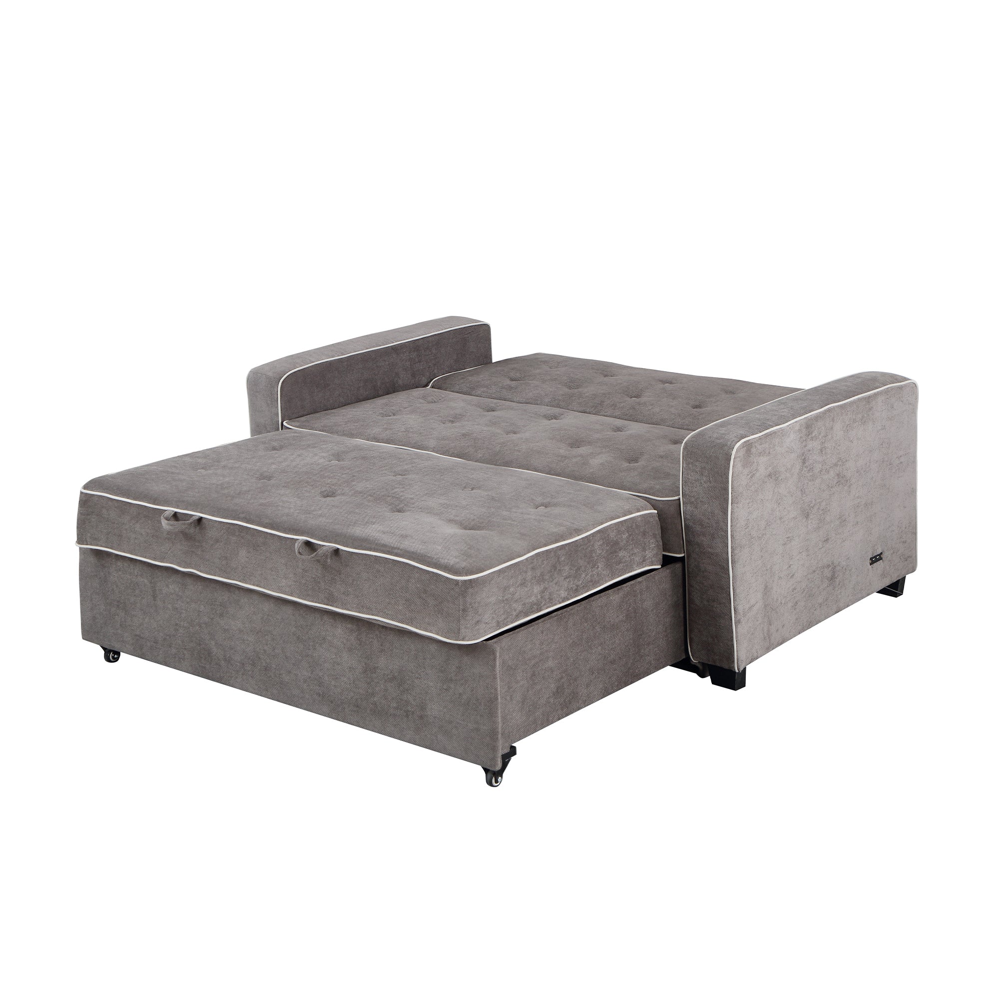 Orisfur. 66" Convertible Sleeper Bed, Adjustable Loveseat Couch with Dual USB Ports for Living Room Space - Atlantic Fine Furniture Inc