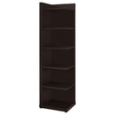Alder - 6-Shelf Corner Bookcase - Cappuccino - Atlantic Fine Furniture Inc