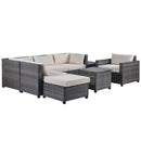 U_Style 8 Piece Rattan Sectional Seating Group with Cushions, Patio Furniture Sets, Outdoor Wicker Sectional - Atlantic Fine Furniture Inc