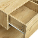 MDF UP And Down WALL-MOUNTED TV Cabinet With Three Drawers & LED Lights,OAK - Atlantic Fine Furniture Inc