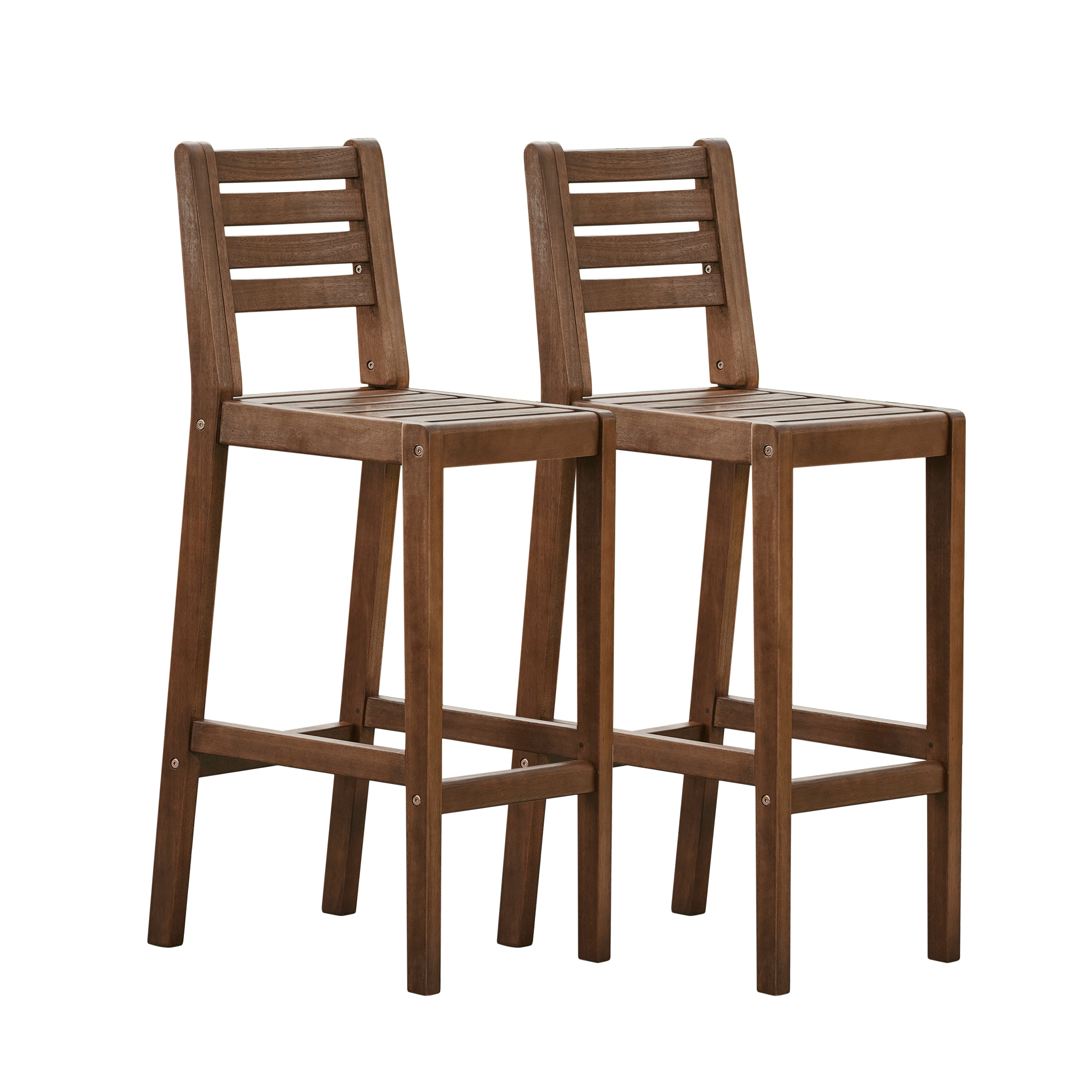 Set of 2 Midcentury modern Patio Wood Bar Chair - Atlantic Fine Furniture Inc