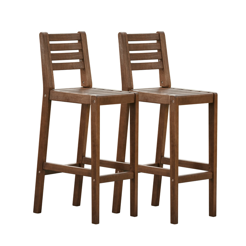 Set of 2 Midcentury modern Patio Wood Bar Chair