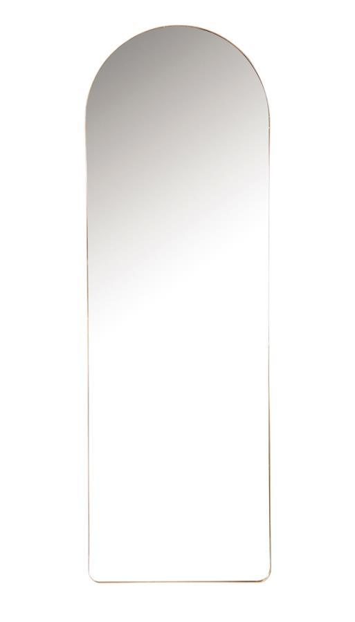 Stabler - Metal Framed Floor Mirror - Rose Gold - Atlantic Fine Furniture Inc