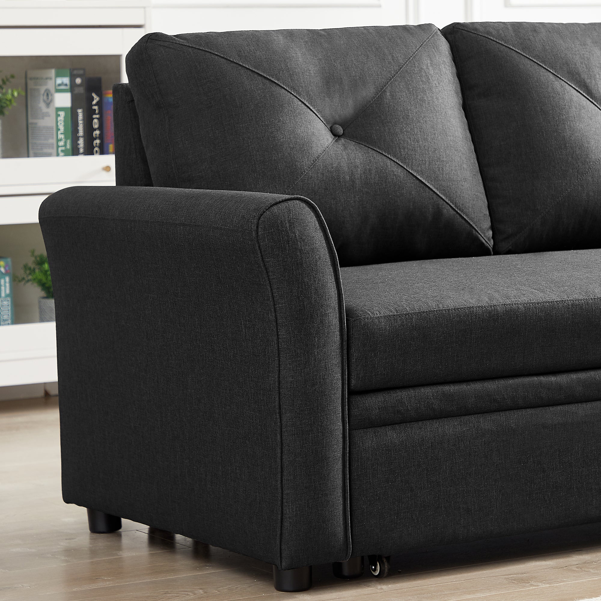 Orisfur. 83" Pull Out Sleeper Sofa Reversible L-Shape 3 Seat Sectional Couch with Storage for Living Room Furniture Set - Atlantic Fine Furniture Inc