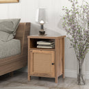 bedside cupboard,Bedside table, drawer cabinet, single door side cabinet, rattan cabinet door, yellow - Atlantic Fine Furniture Inc