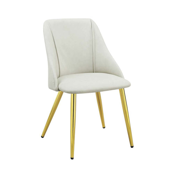 Gaines - Side Chair (Set of 2) - White PU - Atlantic Fine Furniture Inc