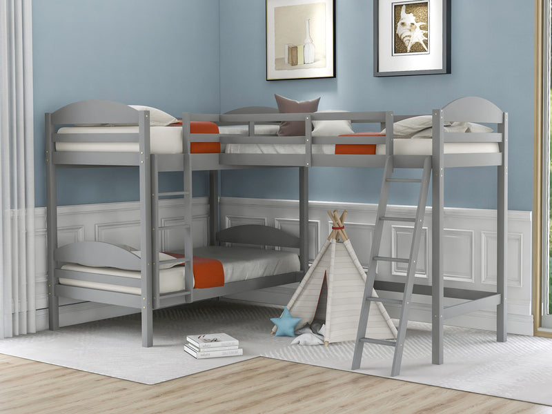 L-Shaped Bunk Bed And Loft Bed