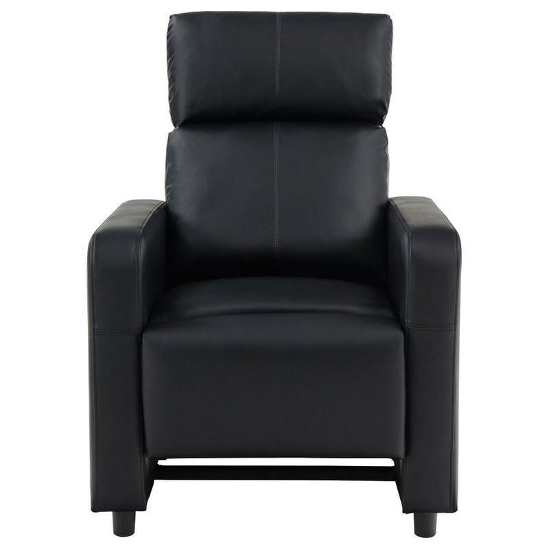 Toohey - Upholstered Home Theater Push Back Recliner - Black - Atlantic Fine Furniture Inc