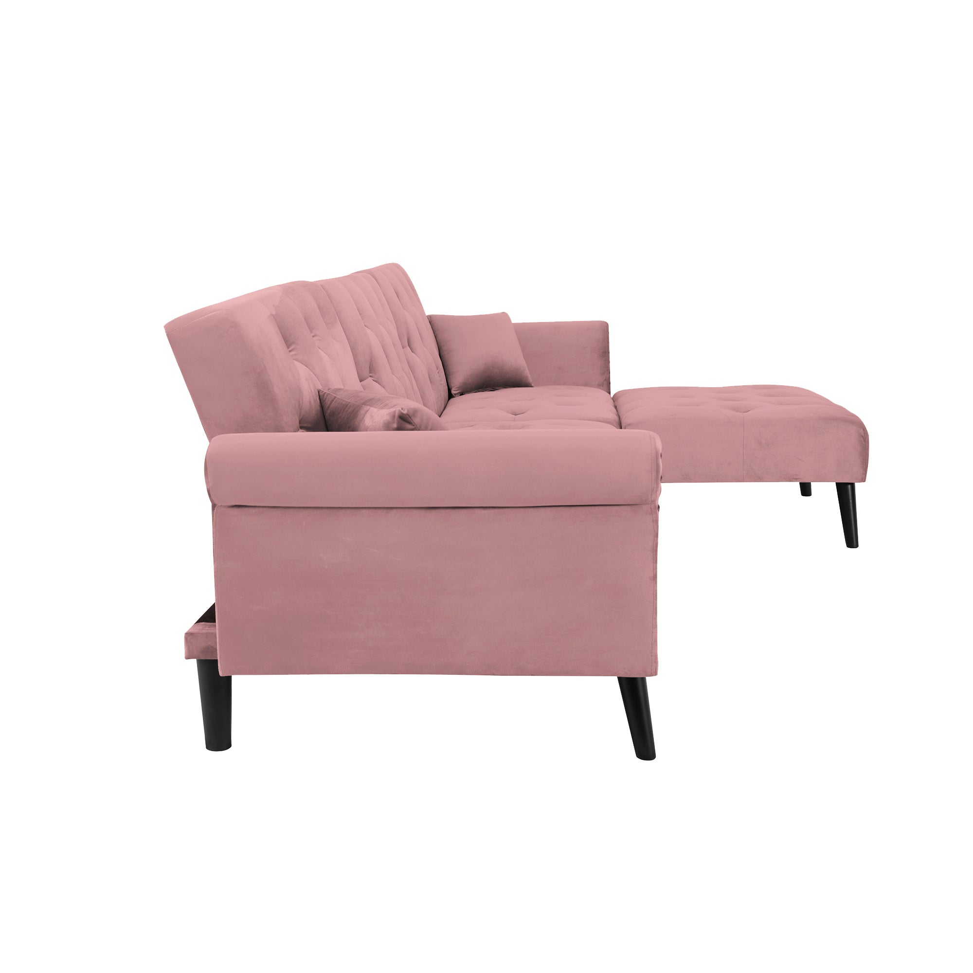 Convertible Sofa bed sleeper Pink velvet (same as W223S01595。Size difference, See Details in page.) - Atlantic Fine Furniture Inc